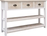 Dressoir 115x30x76 cm hout naturel en wit