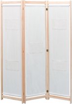 Kamerscherm met 3 panelen 120x170x4 cm stof créme