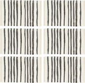Placemats 6 st 30x45 cm katoen antraciet en wit