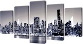 Canvasdoeken monochroom New York skyline 100 x 50 cm