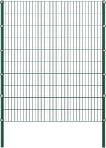 Schuttingpaneel met palen 1,7x2 m ijzer groen