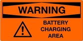 Sticker 'Warning: Battery charging area' 100 x 50 mm