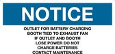 Sticker 'Notice: Outlet for battery charging' 300 x 150 mm