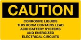 Sticker 'Caution: Corrosive liquids' 150 x 75 mm