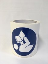 Gebruiksaanwijzing lezen verplicht sticker, 100 per rol, 100 mm, M002