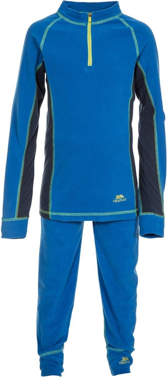 Trespass Childrens/Kids Bubbles Fleece Top And Bottom Base Layers Electric X Blauw