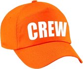 Crew personeelspet  / baseball cap oranje met witte bedrukking voor kinderen - personeel / staff - Holland / Koningsdag