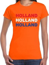 Oranje Holland t-shirt in de kleuren van de Nederlandse vlag voor dames - Oranje / EK / WK supporter / Koningsdag shirt / kleding L