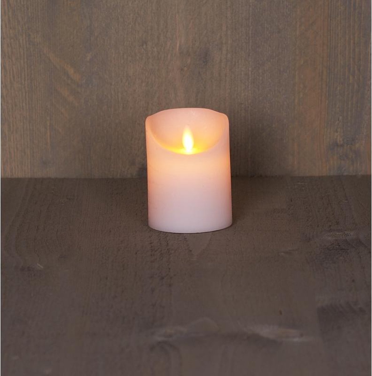 Anna's Collection Stompkaars - 2x - LED - wit - H10 cm - bewegende vlam - kaars