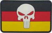 Punisher wit hoofd op de vlag van Duitsland Cosplay PVC patch embleem met klittenband