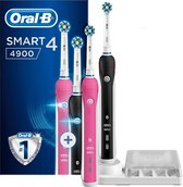 Oral-B Smart 4 4900 Zwart En Roze - Duopack 2 stuks - Elektrische Tandenborstel