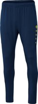 Jako Trainingsbroek Premium Marine Blauw-Fluor Geel Maat 2XL