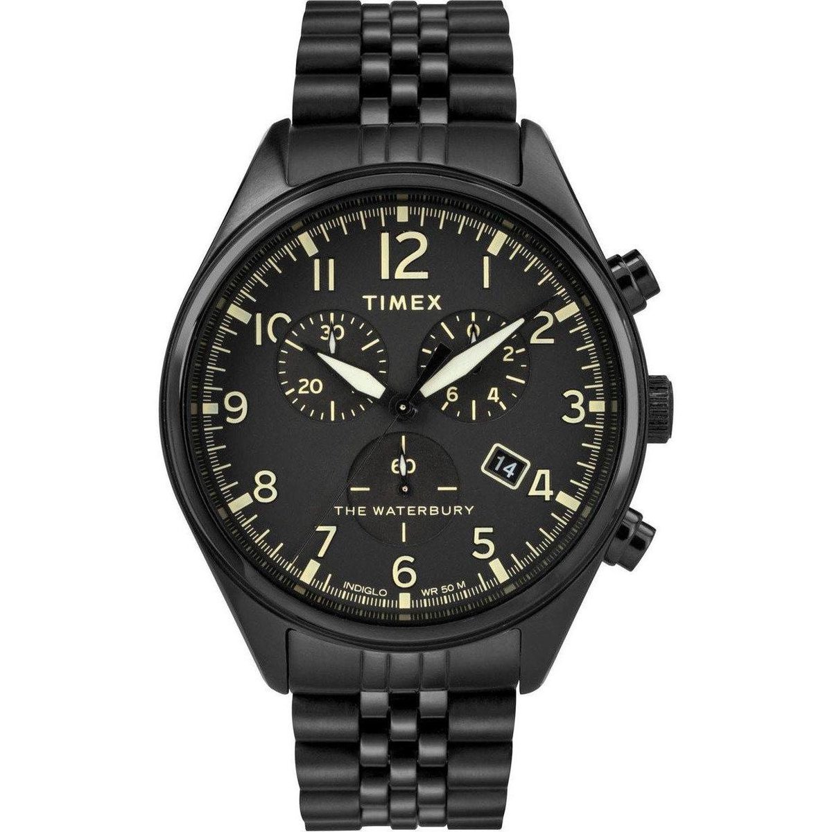 Timex Traditional Chrono TW2R88600 Horloge - Staal - Zwart - Ø 42 mm