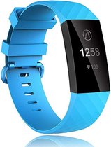 Fitbit Charge 3 silicone band (lichtblauw) - Afmetingen: Maat S