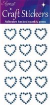 Oaktree - Stickers Diamanten Hartjes Blauw (per vel)