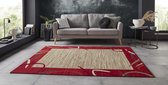 Vloerkleed retro lijstmotief - rood 120x160 cm