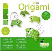 Kids Origami: KIKKER 15x15cm, met zelfklevers, 20 bladen met 4 verschillende  tekeningen en zelfklevers, 6+