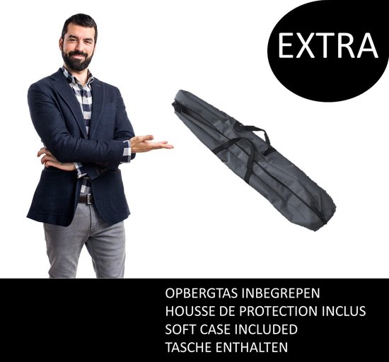 Projectiescherm op statief - Statiefscherm 84" mét opbergtas - 171 x 128 cm - 4:3 of 16:9 - beamer scherm