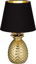 Lampe de table LED - Éclairage de table - Trion Pinaply - Raccord E14 - Rond - Or mat - Céramique