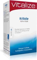 Vitalize Krillolie 100% puur - 60 capsules - Goed opneembaar in het lichaam en de hersenen - EPA en DHA dragen bij tot de normale werking van het hart*