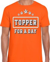 Topper for a day concert t-shirt voor de Toppers oranje heren - feest shirts L
