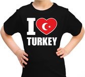 I love Turkey t-shirt Turkije zwart voor kids S (122-128)