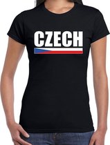 Czech / Tsjechie supporter t-shirt zwart voor dames 2XL