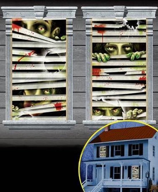 AMSCAN Set zombie raamversieringen - Decoratie > Muur-, deur- en raamdecoratie | bol.com