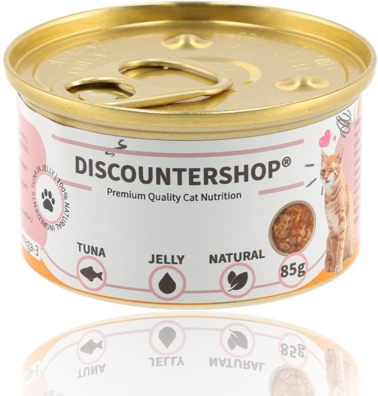 Kattenvoer Tonijn in Jelly – 24x85g – 51% Tonijn & Rijst – Natuurlijk Natvoer voor Katten in Blik – Sappige Kattenvoeding Zonder Toevoegingen