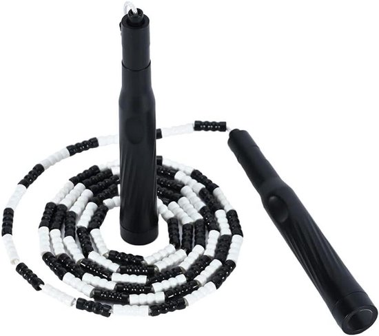 iMoebel Springtouw Fitness 6 mm x 3 m PVC Speed Rope verstelbaar, ABS antislip handgreep, touwspringen voor kinderen en volwassenen, boxen, afvallen, crossfit, wit-blauw