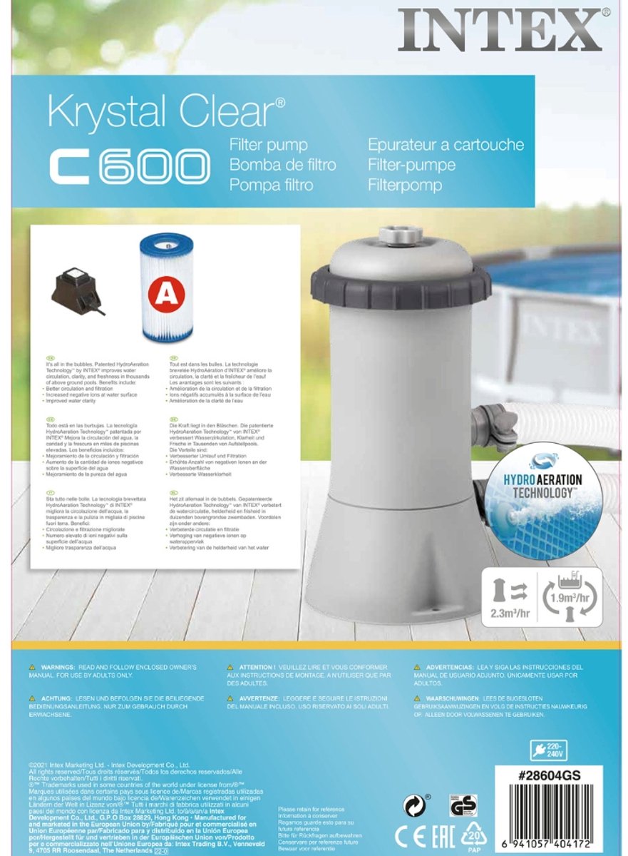 Intex - Cartridge Filterpomp C600 - 2.271 L/u - Geschikt voor zwembaden tot 10.000 L - Filtertype A – foto 2