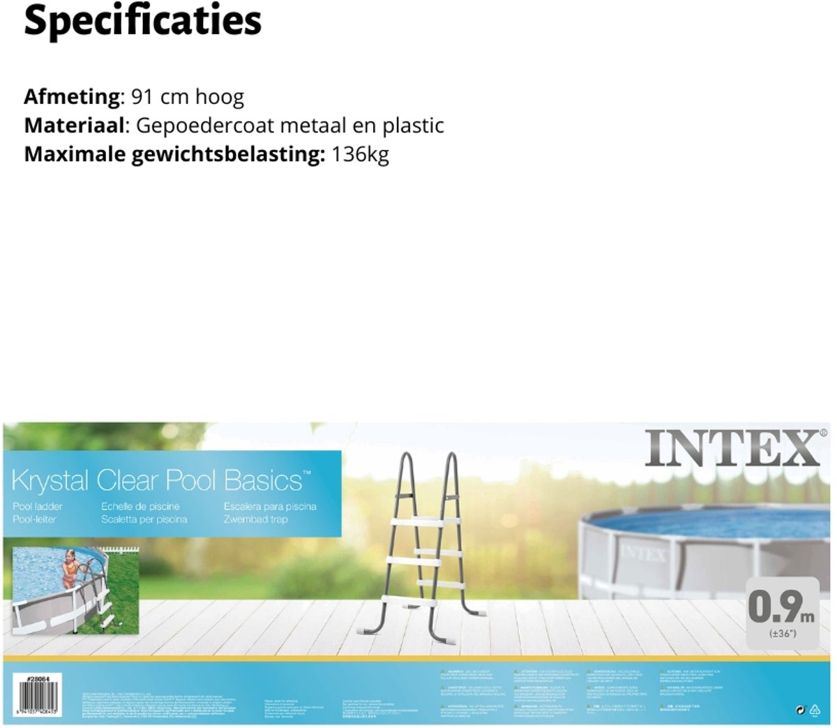 Intex Zwembad Ladder - 91 cm wandhoogte — afbeelding 2