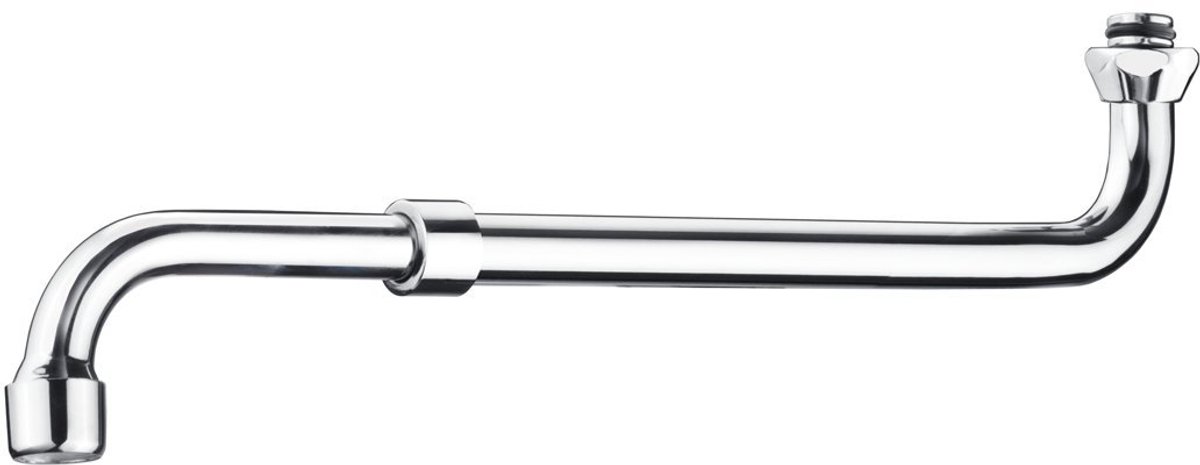 Cornat TEC351102 uitloop S-vorm 270-440 mm, chroom