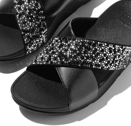 FitFlop Lulu Crystal - Dias Mix Metallic Cross NOIR - Taille 38
