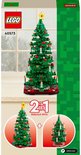 Emballage LEGO 40573 montrant un sapin de Noël vert décoré et deux options de montage.
