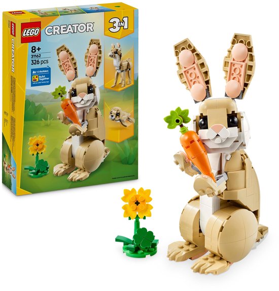Boîte LEGO Creator 3-en-1 avec lapin, cerf et phoque.