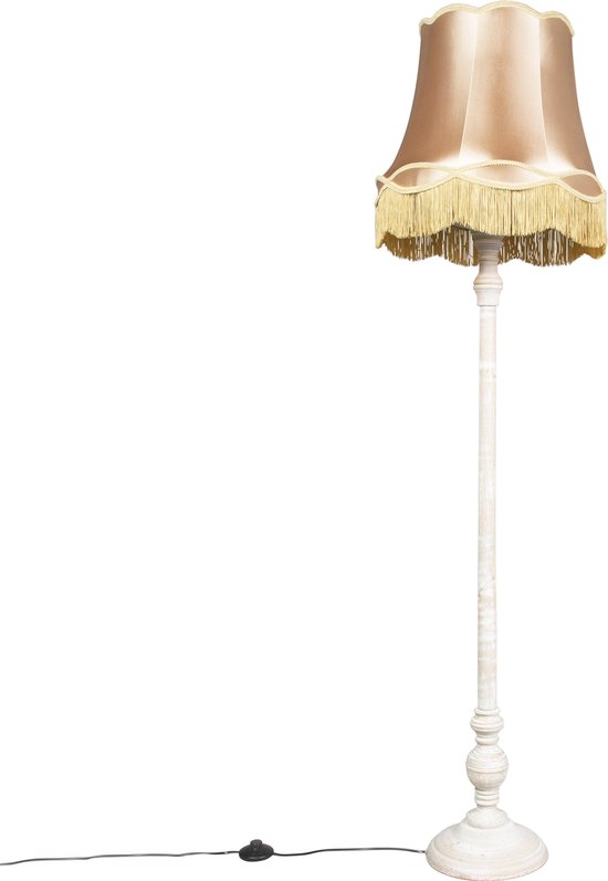 QAZQA Classico - Retro Vloerlamp | Staande Lamp met kap - 1 lichts - H 1750 mm - Geel - Woonkamer | Slaapkamer | Keuken