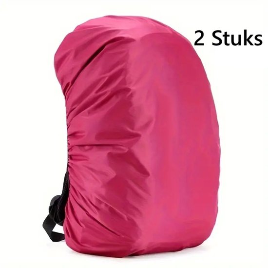 2x Regenhoes Voor De Rugzak I Rugzak Regencover I Waterdicht I Regenhoes Tas I Bescherming Tas Tegen regen I 25-35 Liter I Roze