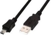 Digitus USB A - Mini USB B M/M 1.8 m, 1,8 m, USB A, Mini-USB B, USB 2.0, Mannelijk/Mannelijk, Zwart