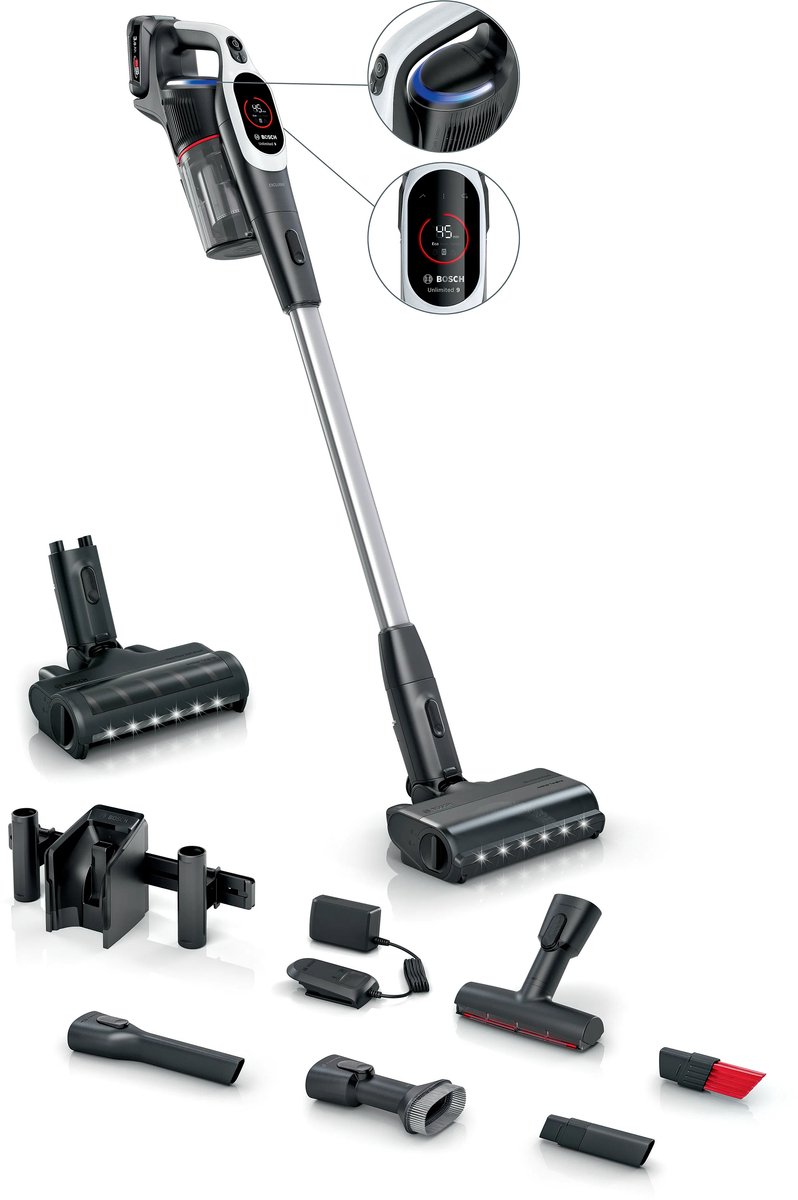 Bosch BXS931WQC Unlimited 9 Steelstofzuiger zonder zak Wit