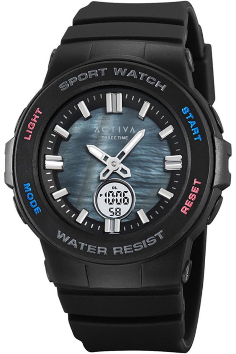 Activa X Invicta Digital ACW2125-001 Heren Horloge - Waterdicht - Digitaal - Quartz Uurwerk - Plastic met parelmoeren Wijzerplaat - 43mm