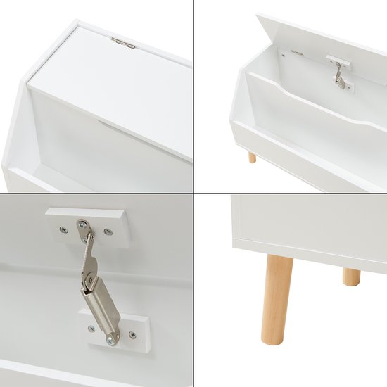 Speelgoedkist Aavanrar opbergkist wit en naturel 60x30x43 cm [en.casa] — afbeelding 4