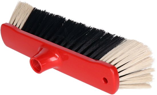 Brumag bezem voor binnen - bezemkop rood - breedte 35 cm - steel 130 cm - voor alle vloeren - zachte haren - kunststof — afbeelding 5