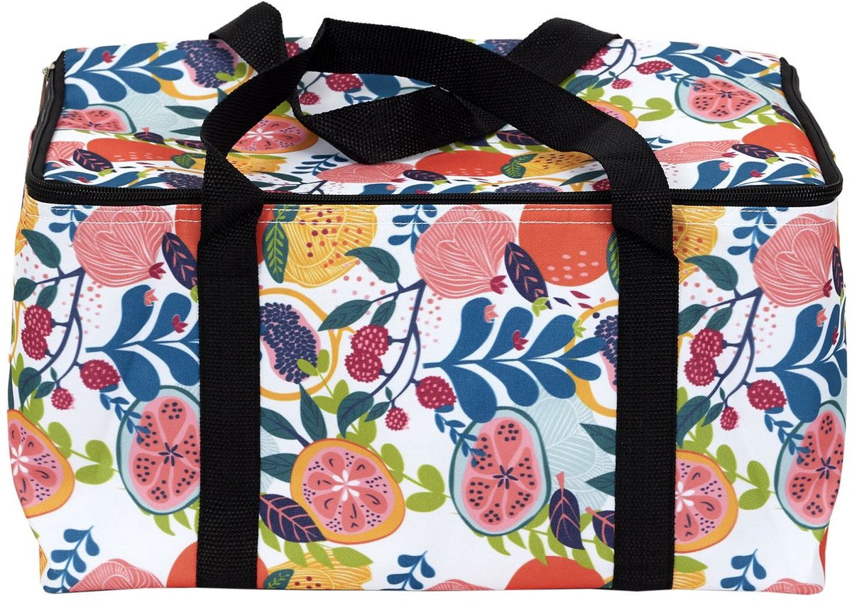 Cook Concept Koeltas Tropical Fruits - voor lunch en drinks - 20L - 40 x 21 x 25 cm - zomerse multi kleuren mix