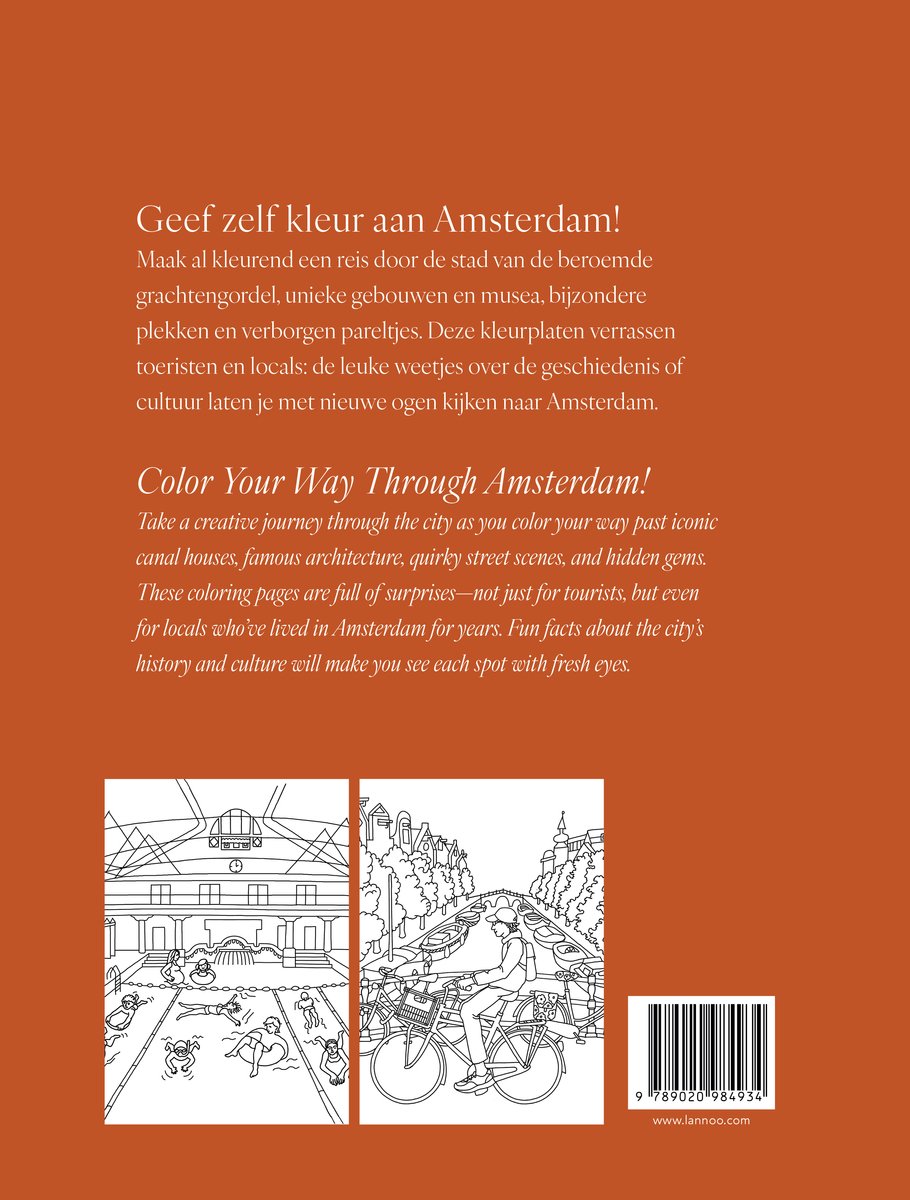 Kleurboek Amsterdam I Coloring Book Amsterdam - back cover