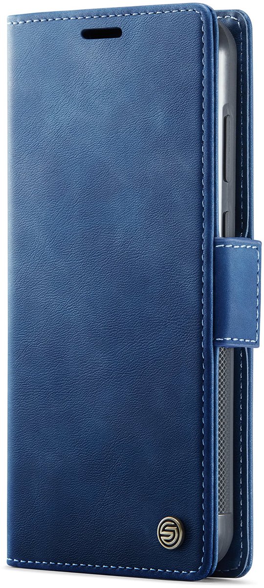 Luxe PU-leer 2-in-1 Wallet Bookcase Hoesje geschikt voor Samsung Galaxy A16 5G met 3 Kaarthouders en Magnetische Afneembare Backcover – Blauw