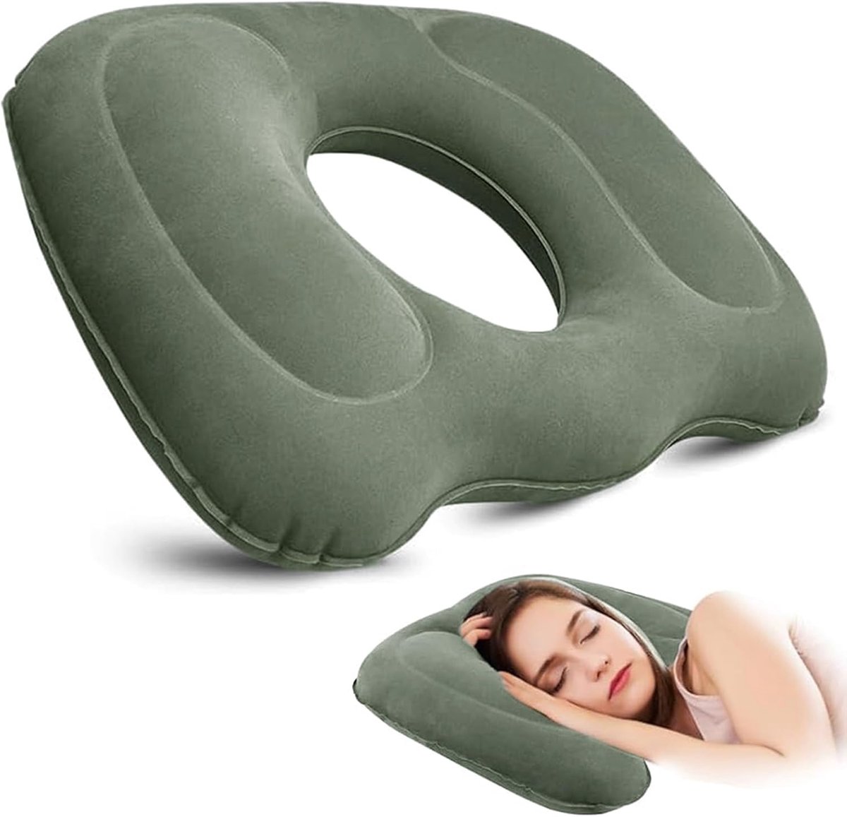 Ibenzoa® Ergonomische Inflatable Orthopedische Zitkussen - Grey - Voor Postnatale Ondersteuning en Verlichting van Pijn