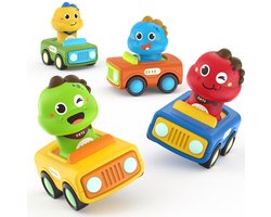 Taajirun - Speelgoed auto - Vanaf 1 jaar jongens en meisjes - 4 stuks auto speelgoed baby dierenraceauto - Press-and-go speelgoedvoertuigenset voor peuters 10-12-18 maanden - cadeau voor kinderen van 1 2 3 jaar - dinosaurus speelgoed Taajirun - Speelgoed auto - Vanaf 1 jaar jongens en meisjes - 4 stuks auto speelgoed baby dierenraceauto - Press-and-go speelgoedvoertuigenset voor peuters 10-12-18 maanden - cadeau voor kinderen van 1 2 3 jaar - dinosaurus speelgoed