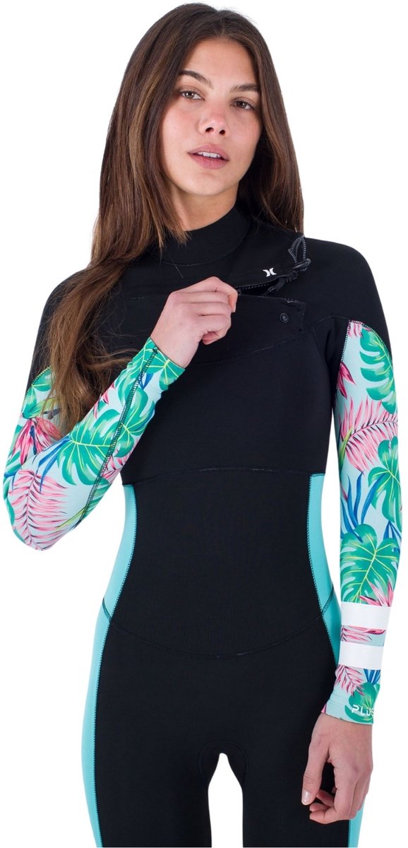 Hurley Dames Plus Printed 3/2mm Borst Ritssluiting Wetsuit WFS001