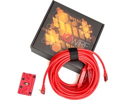 Qwire Formula 10G, tether cable RED, 5m, intelliconnect USB C connectoren, metal boosters, Right Angle Qwire Formula 10G, tether cable RED, 5m, intelliconnect USB C connectoren, metal boosters, Right Angle